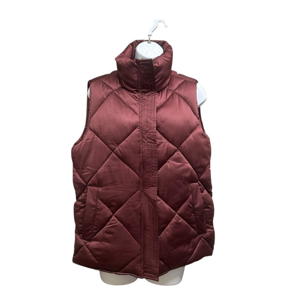 Tribal Quilted Reversible Puffer Vest Burgundy Size XS